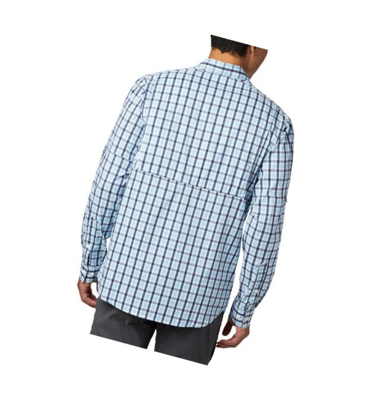 Koszule Columbia Silver Ridge Lite Plaid Long Sleeve Męskie Granatowe | 82MSGKREN