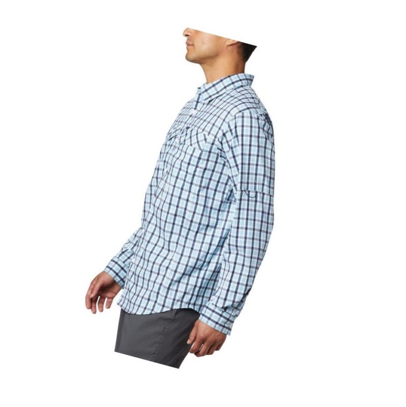 Koszule Columbia Silver Ridge Lite Plaid Long Sleeve Męskie Granatowe | 82MSGKREN