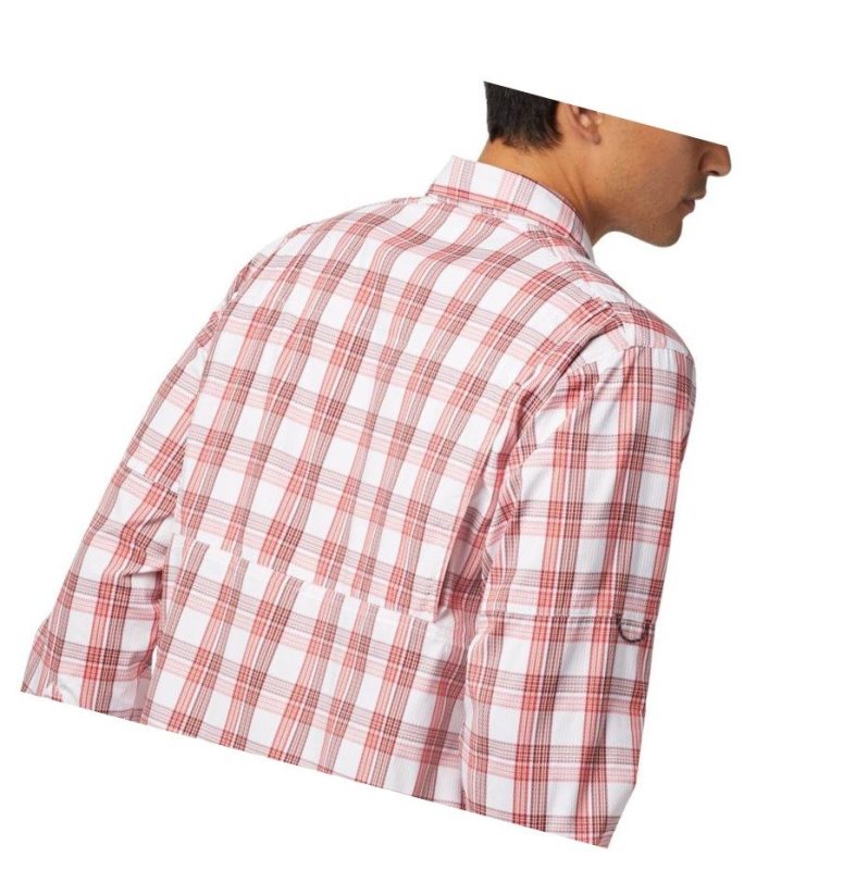 Koszule Columbia Silver Ridge Lite Plaid Long Sleeve Męskie Niebieskie Czerwone | 82MFSQKHW