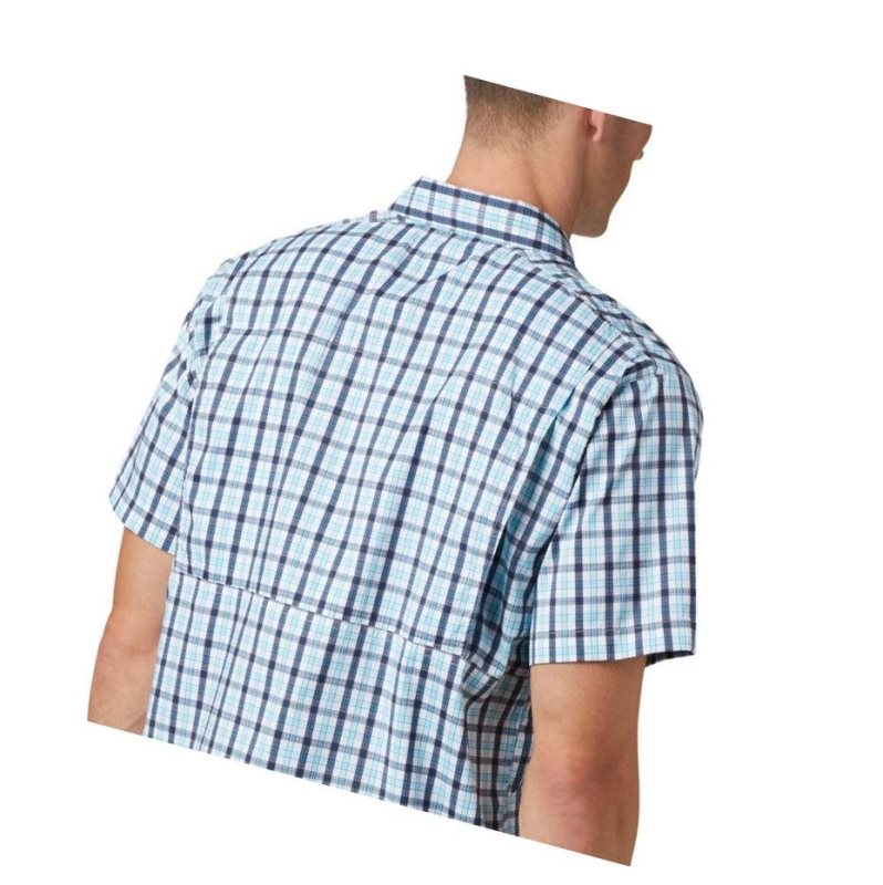 Koszule Columbia Silver Ridge Lite Plaid Short Sleeve Big Męskie Granatowe | 65LFURVYM