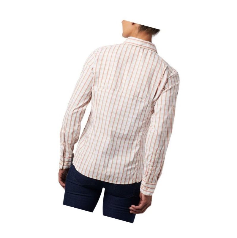 Koszule Columbia Silver Ridge Lite Plaid Long Sleeve Damskie Różowe | 65KERBWQY