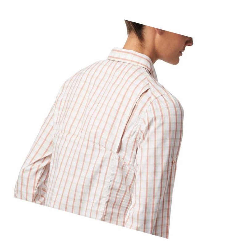 Koszule Columbia Silver Ridge Lite Plaid Long Sleeve Damskie Różowe | 65KERBWQY