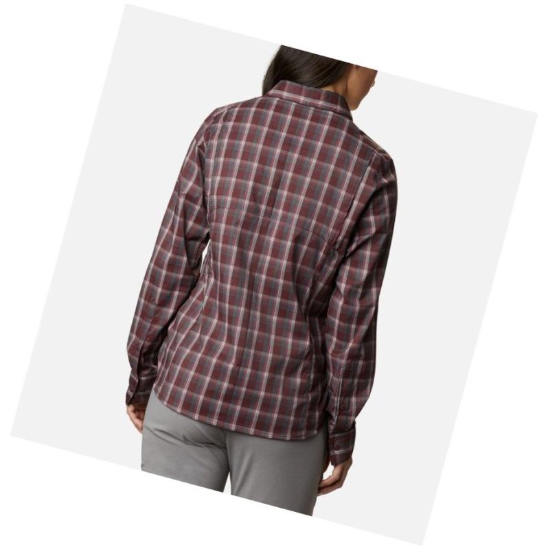 Koszule Columbia Silver Ridge Lite Plaid Long Sleeve Damskie Bordowe | 52MFXVRQL