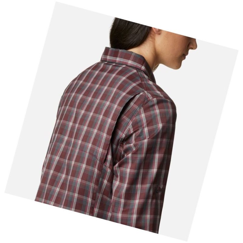 Koszule Columbia Silver Ridge Lite Plaid Long Sleeve Damskie Bordowe | 52MFXVRQL