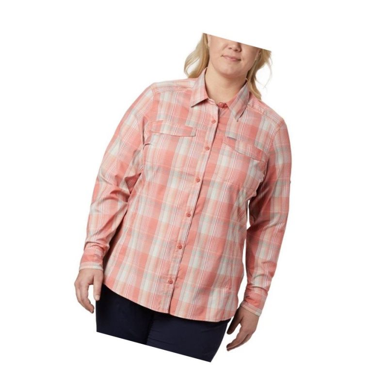 Koszule Columbia Silver Ridge Lite Plaid Long Sleeve Plus Size Damskie Ciemny Koralowe Kolorowe | 50WDGTSJB