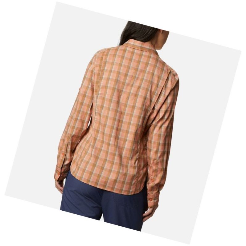 Koszule Columbia Silver Ridge Lite Plaid Long Sleeve Damskie Różowe | 47WLJRTUB