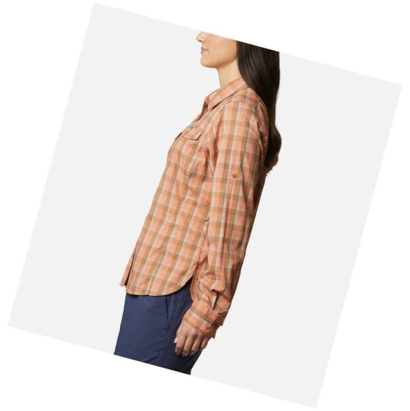 Koszule Columbia Silver Ridge Lite Plaid Long Sleeve Damskie Różowe | 47WLJRTUB