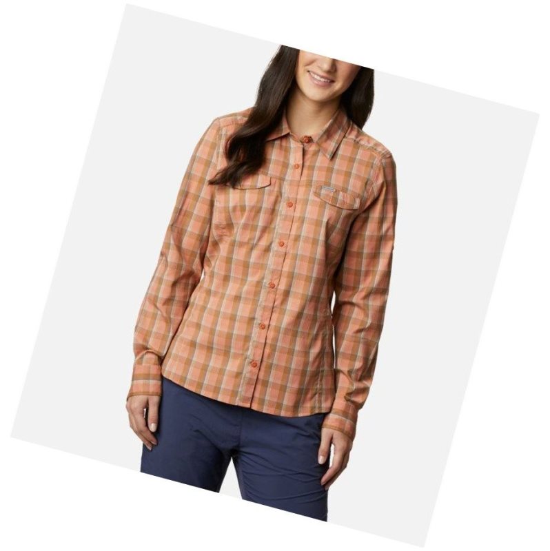 Koszule Columbia Silver Ridge Lite Plaid Long Sleeve Damskie Różowe | 47WLJRTUB