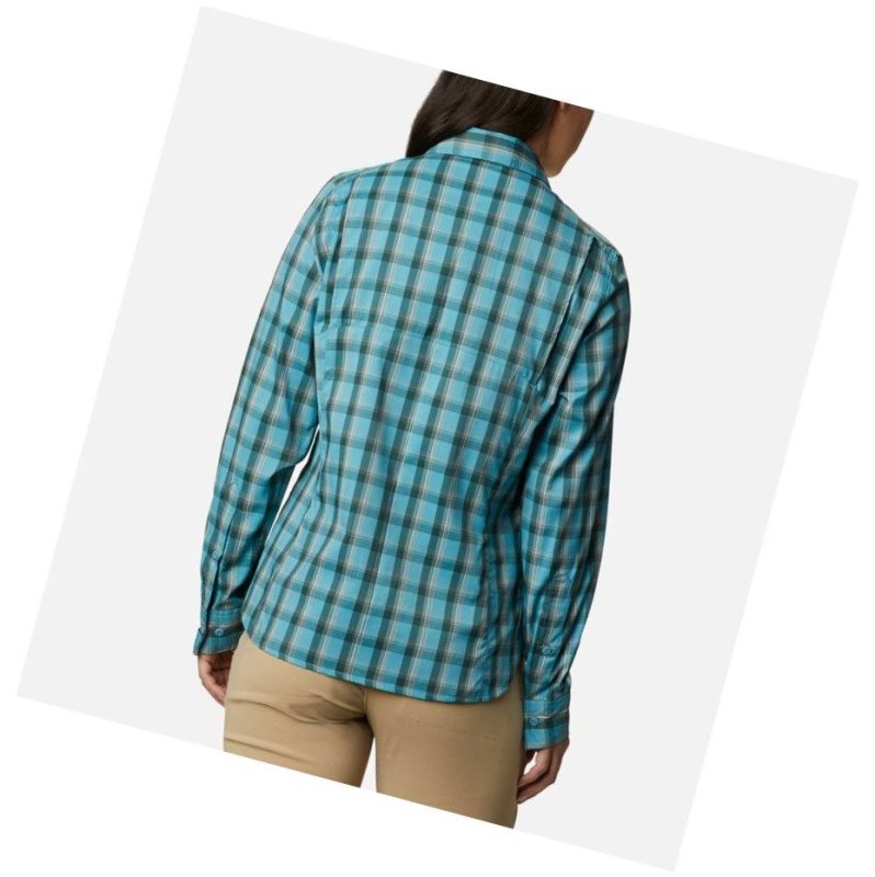 Koszule Columbia Silver Ridge Lite Plaid Long Sleeve Damskie Niebieskie | 41HOYPAJX