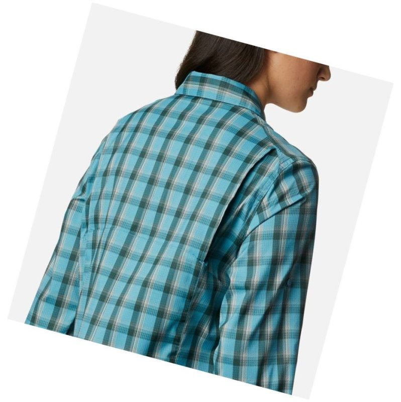 Koszule Columbia Silver Ridge Lite Plaid Long Sleeve Damskie Niebieskie | 41HOYPAJX