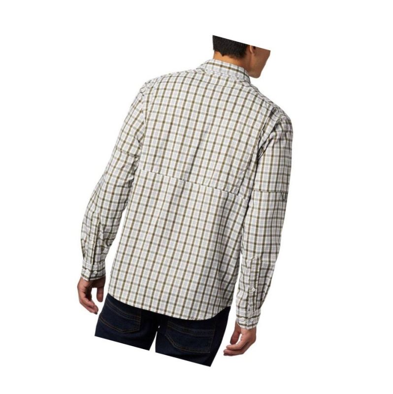 Koszule Columbia Silver Ridge Lite Plaid Long Sleeve Męskie Oliwkowe | 24TEUSBNG