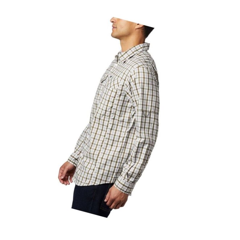 Koszule Columbia Silver Ridge Lite Plaid Long Sleeve Męskie Oliwkowe | 24TEUSBNG