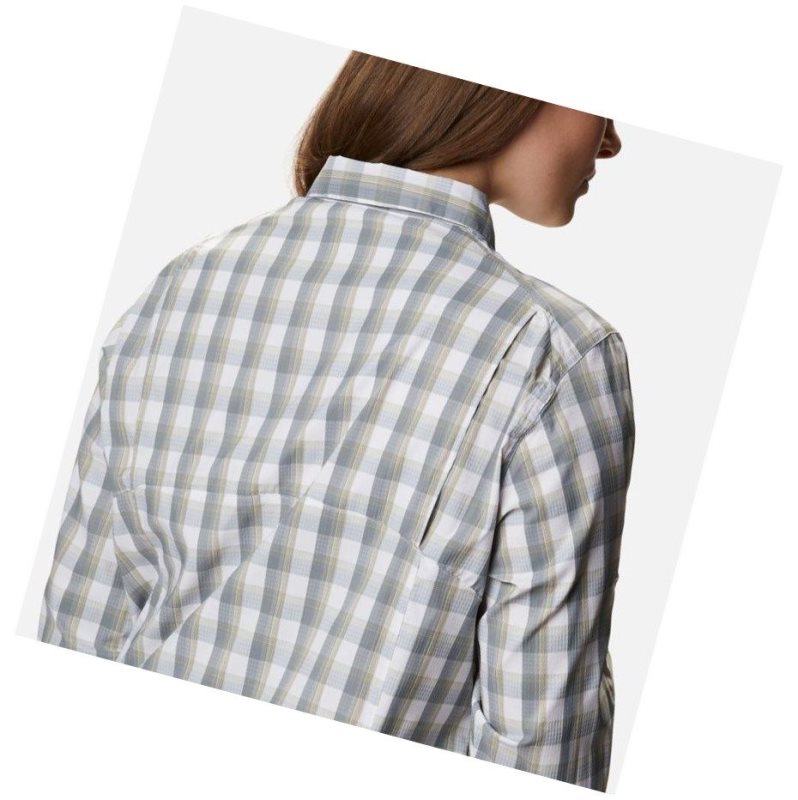 Koszule Columbia Silver Ridge Lite Plaid Long Sleeve Plus Size Damskie Białe | 92BIWHKCZ