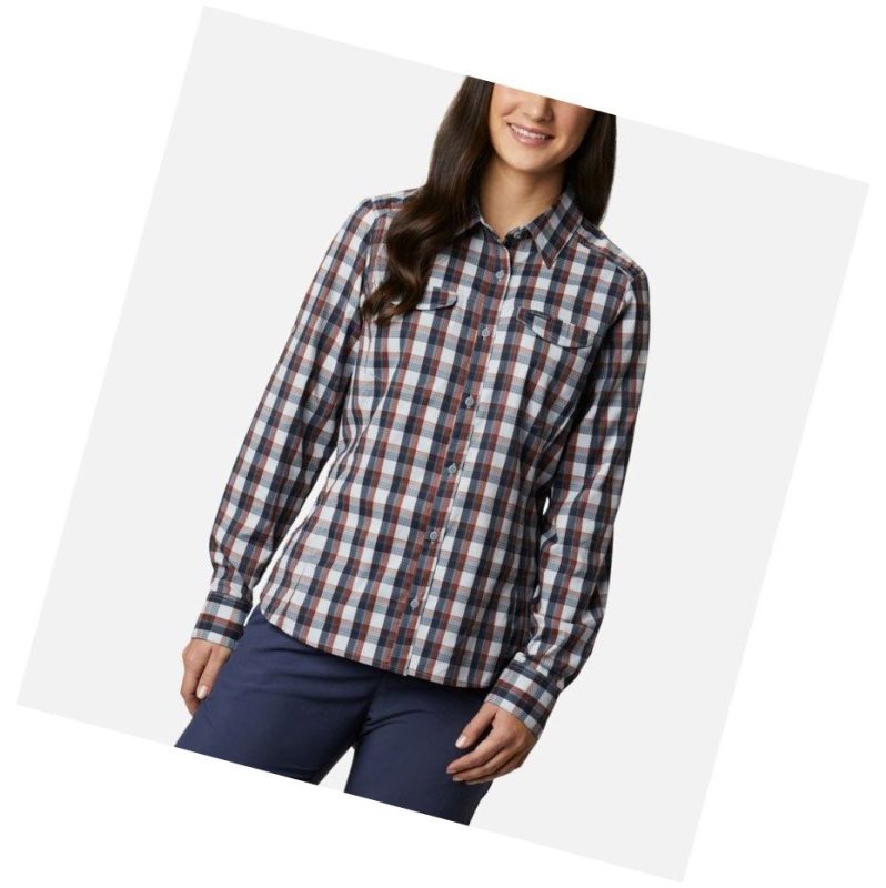 Koszule Columbia Silver Ridge Lite Plaid Long Sleeve Damskie Szare | 18HCPSMLX