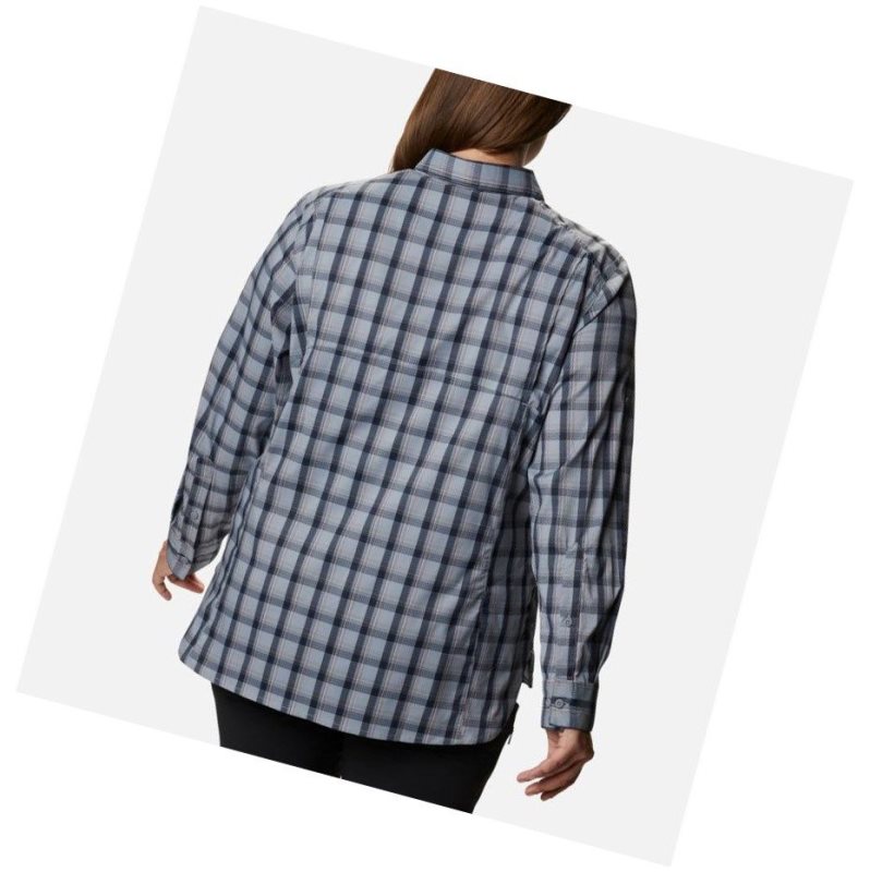 Koszule Columbia Silver Ridge Lite Plaid Long Sleeve Plus Size Damskie Szare | 04ARBPZEV