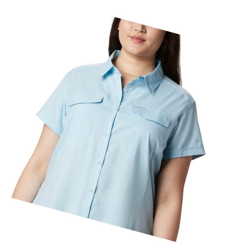 Koszule Columbia Silver Ridge Lite Short Sleeve Plus Size Damskie Niebieskie | 91WJGFPOD