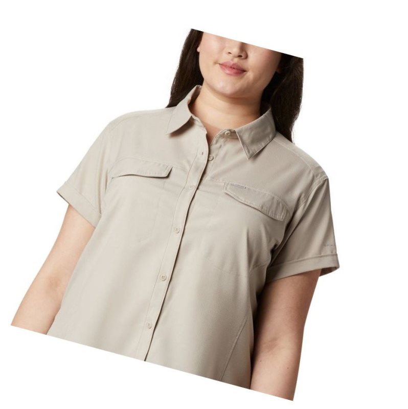 Koszule Columbia Silver Ridge Lite Short Sleeve Plus Size Damskie Khaki | 03EISMKHL