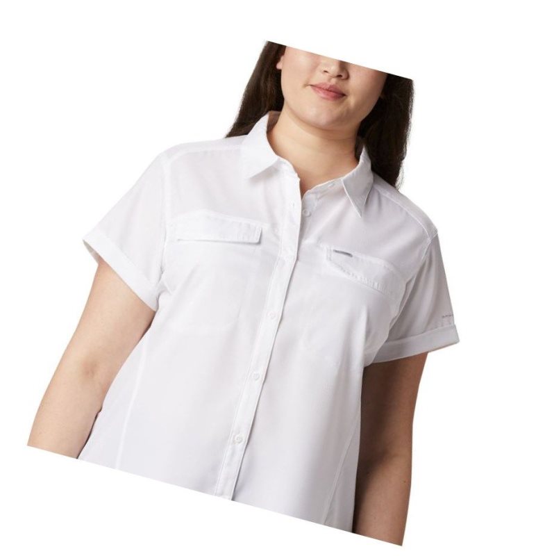 Koszule Columbia Silver Ridge Lite Short Sleeve Plus Size Damskie Białe | 86DPKNTXG