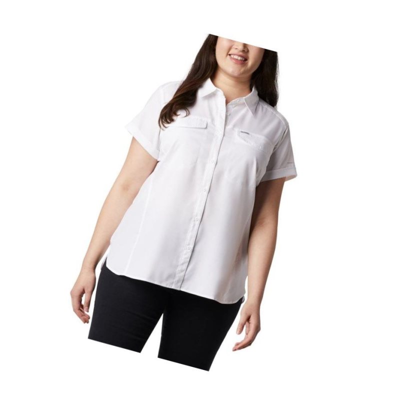 Koszule Columbia Silver Ridge Lite Short Sleeve Plus Size Damskie Białe | 86DPKNTXG