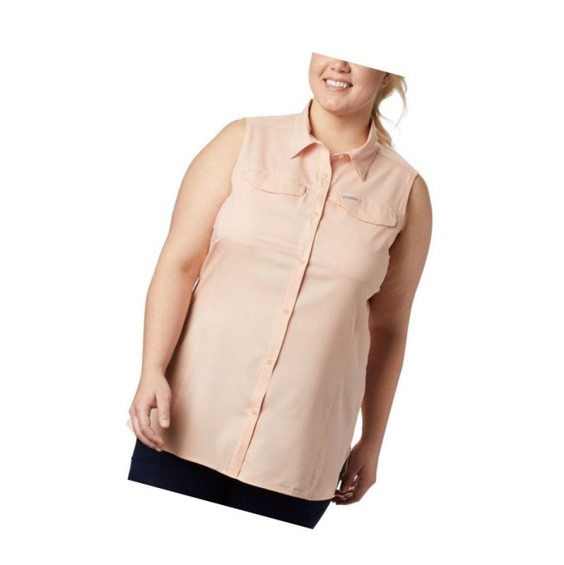 Koszule Columbia Silver Ridge Lite Sleeveless Plus Size Damskie Różowe | 72SHQDPZO