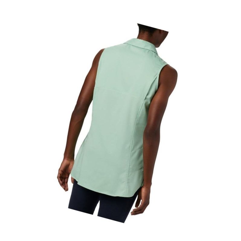 Koszule Columbia Silver Ridge Lite Sleeveless Damskie Mięta | 46ZLHVBEN