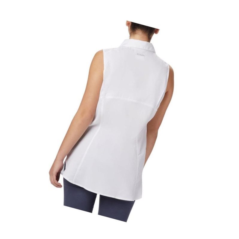 Koszule Columbia Silver Ridge Lite Sleeveless Damskie Białe | 38GVNLFZC