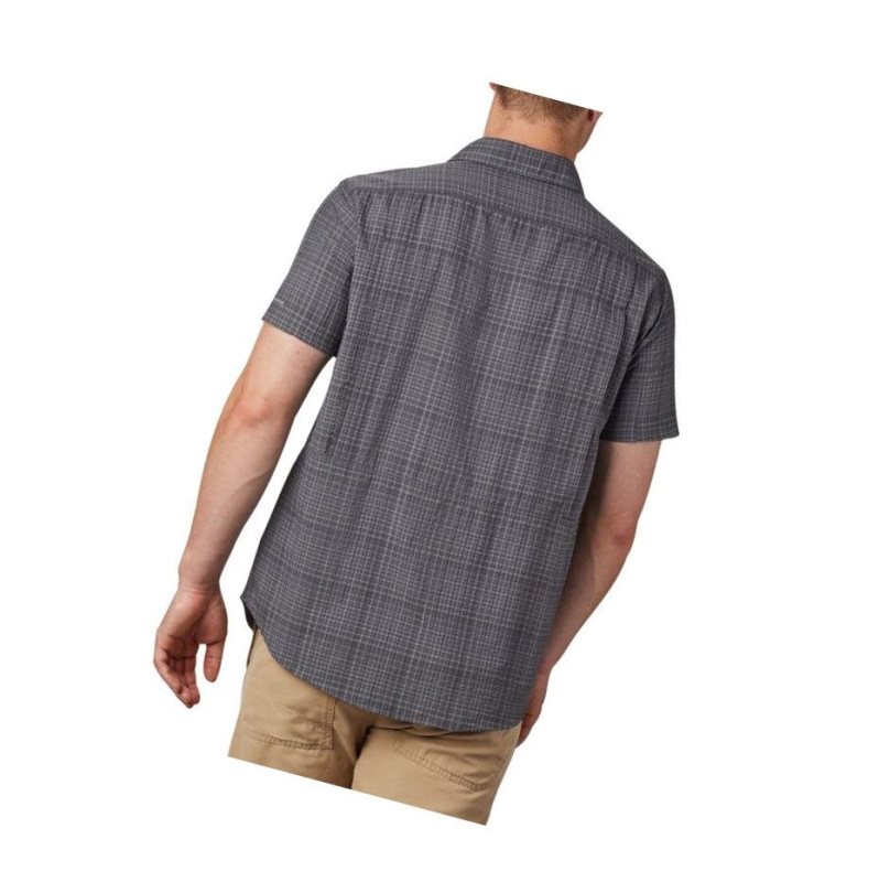 Koszule Columbia Silver Ridge Short Sleeve Seersucker Męskie Ciemny Szare | 19CHSWDBK