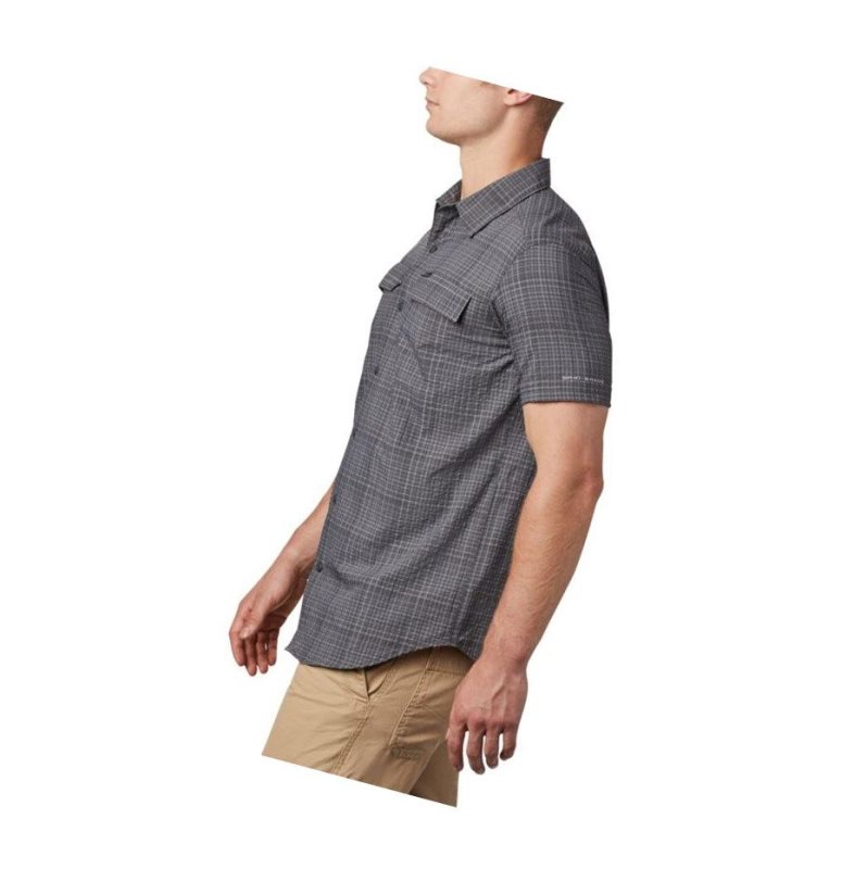 Koszule Columbia Silver Ridge Short Sleeve Seersucker Męskie Ciemny Szare | 19CHSWDBK