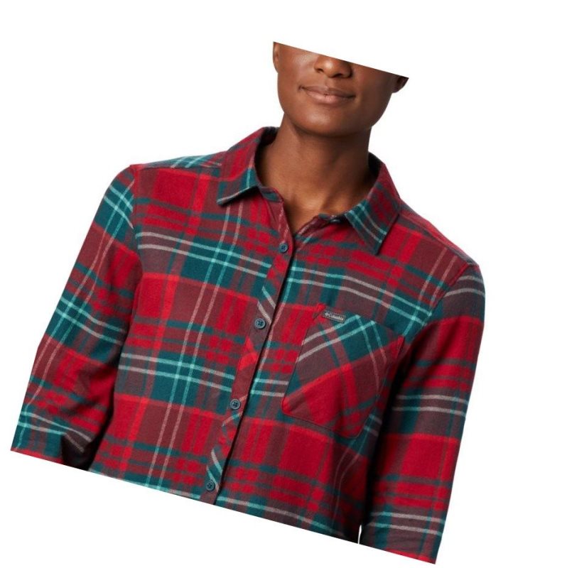 Koszule Columbia Simply Put II Flannel Damskie Ciemny Kolorowe | 74MGOFWDH