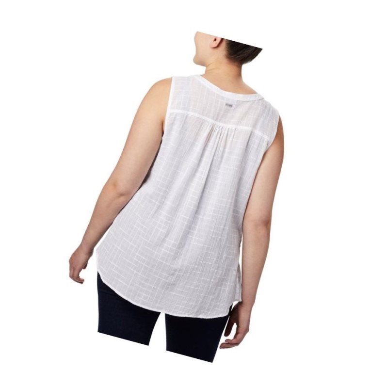 Koszule Columbia Summer Ease Sleeveless Plus Size Damskie Białe | 24JVTWLPI