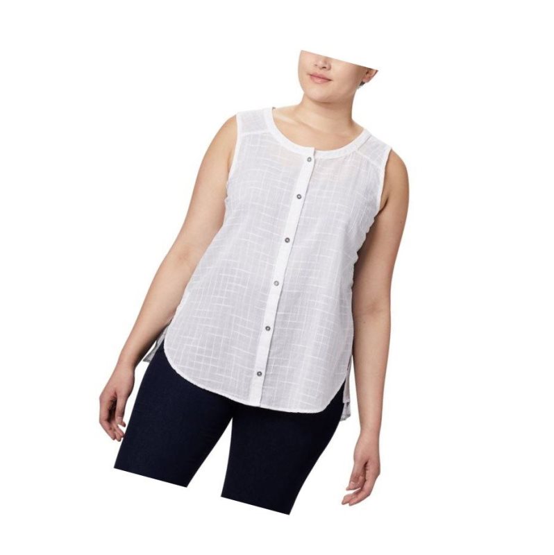 Koszule Columbia Summer Ease Sleeveless Plus Size Damskie Białe | 24JVTWLPI