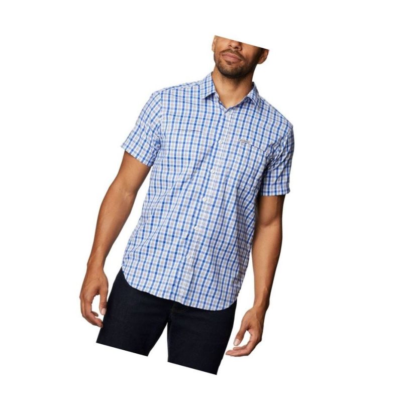 Koszule Columbia Thirty Mile Ledge Short Sleeve Męskie Ciemny Niebieskie | 73RIHBTJG