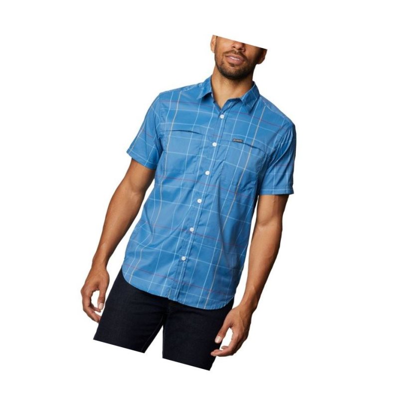 Koszule Columbia Thirty Mile Ledge Short Sleeve Męskie Niebieskie | 90YFXVMZE