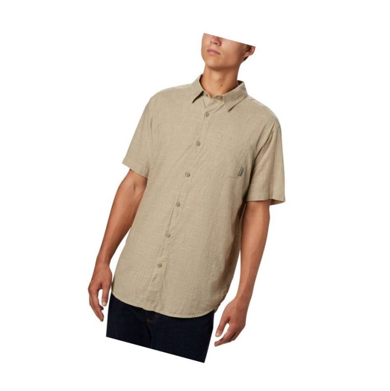 Koszule Columbia Under Exposure Yarn-Dye Short Sleeve Męskie Brązowe | 30IRNOQFD