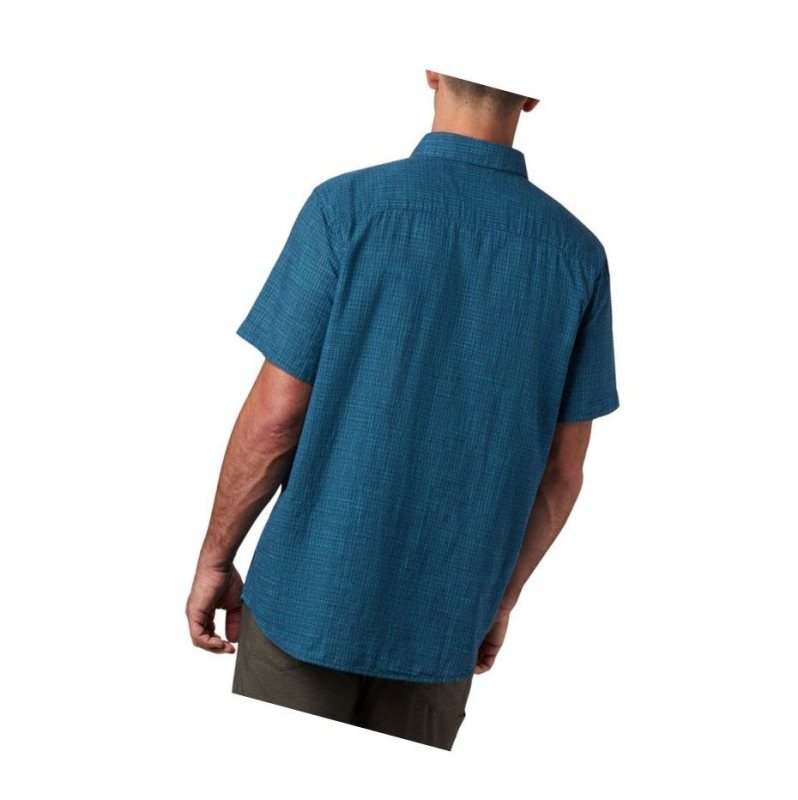 Koszule Columbia Under Exposure Yarn Dye Short Sleeve Tall Męskie Granatowe | 37GJOWDPE