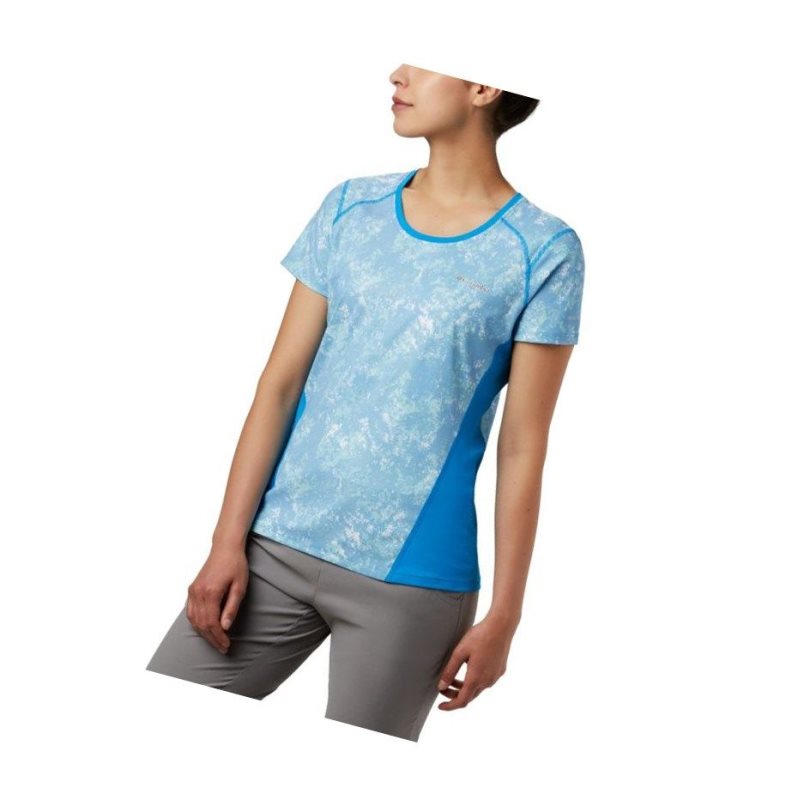 Koszulki Columbia Solar Chill 2.0 Short Sleeve Damskie Niebieskie | 75ASTWYXN