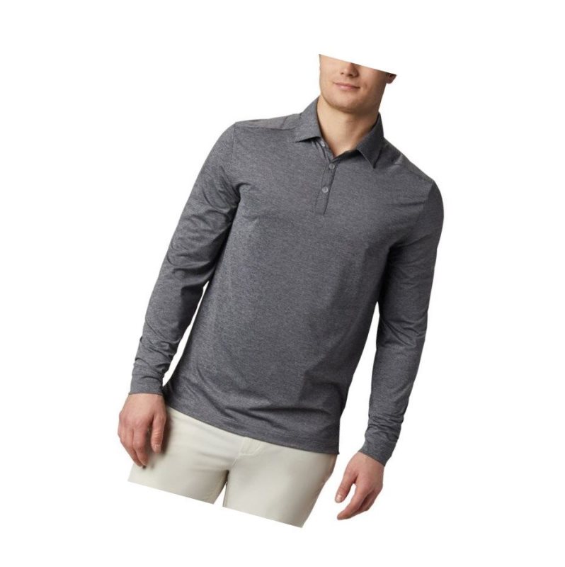 Koszulki Polo Columbia Omni-Wick Pin High LS Męskie Czarne | 46LPHFVEG