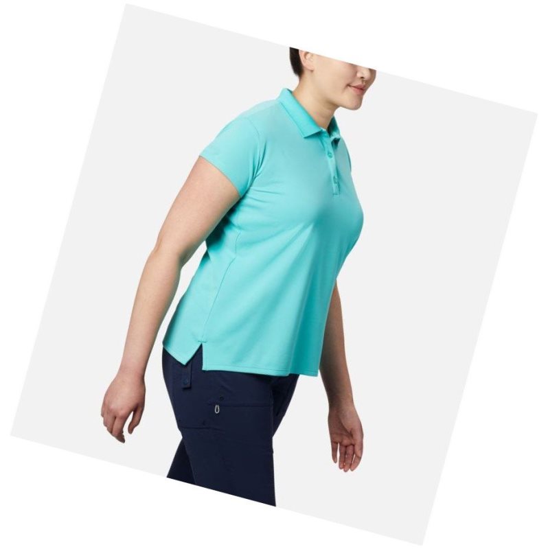 Koszulki Polo Columbia PFG Innisfree Short Sleeve Plus Size Damskie Niebieskie | 97GDESHUZ