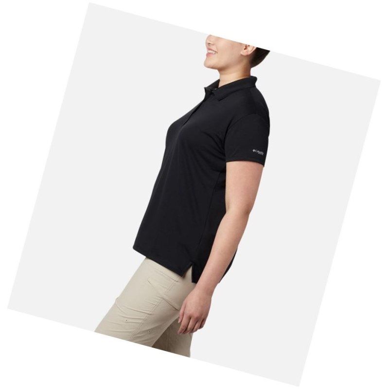 Koszulki Polo Columbia PFG Innisfree Short Sleeve Plus Size Damskie Czarne | 68GHMIWZN