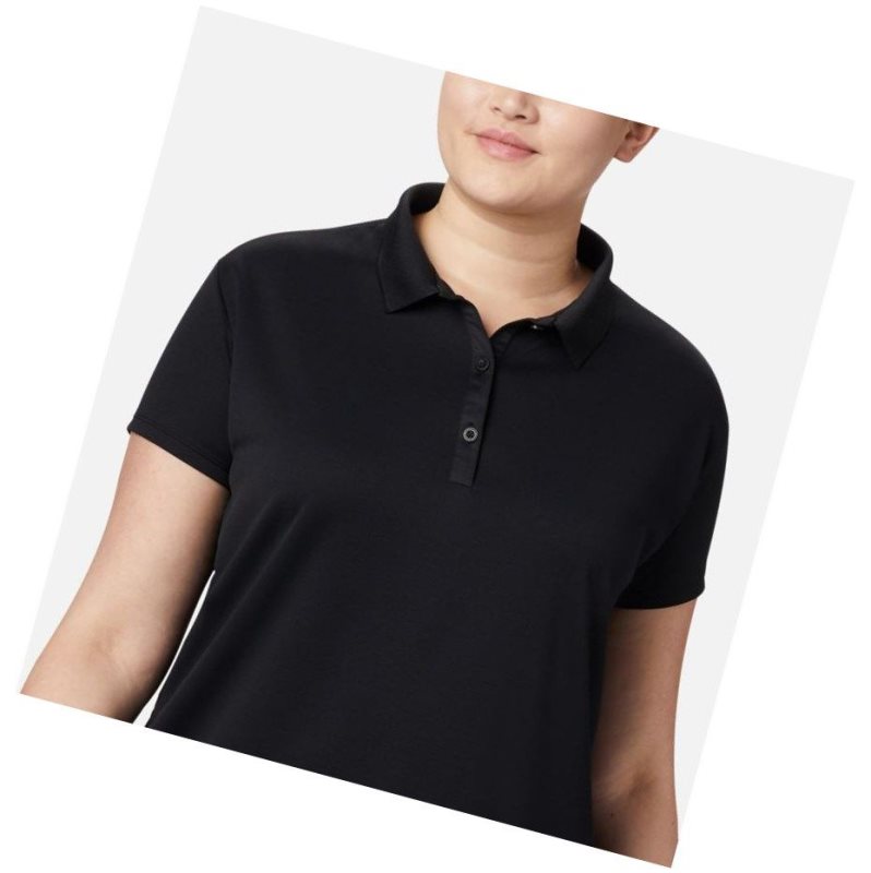 Koszulki Polo Columbia PFG Innisfree Short Sleeve Plus Size Damskie Czarne | 68GHMIWZN