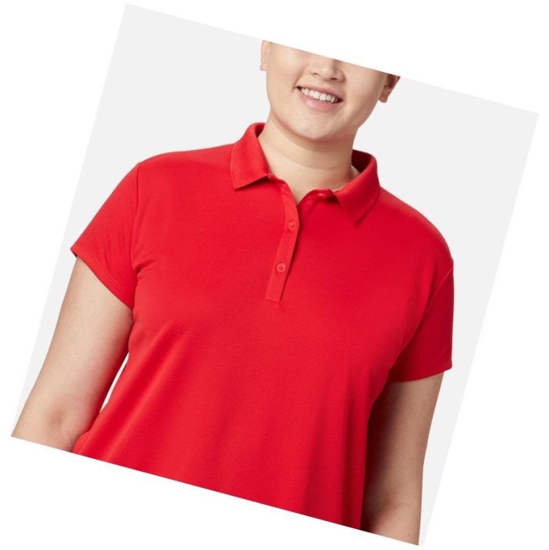 Koszulki Polo Columbia PFG Innisfree Short Sleeve Plus Size Damskie Czerwone | 95SURPLYX