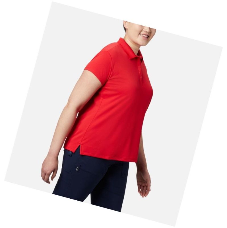 Koszulki Polo Columbia PFG Innisfree Short Sleeve Plus Size Damskie Czerwone | 95SURPLYX