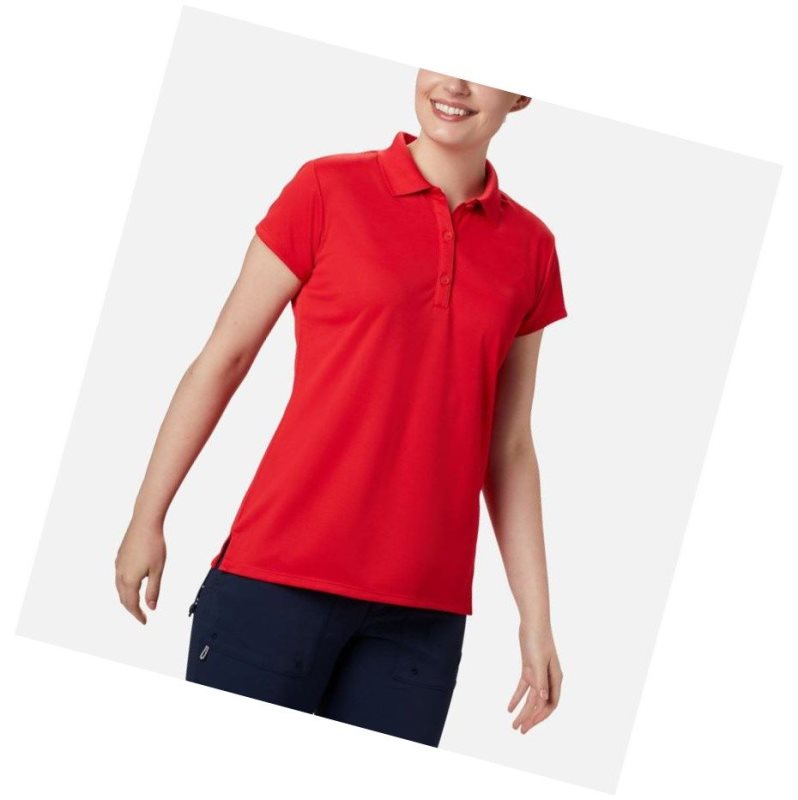 Koszulki Polo Columbia PFG Innisfree Short Sleeve Damskie Czerwone | 58JBHPLXC