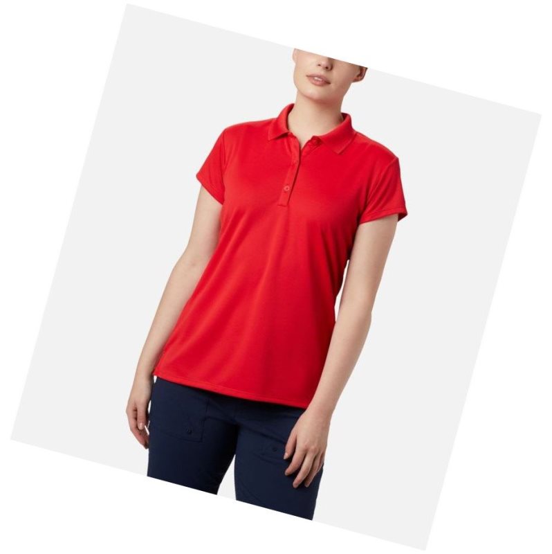 Koszulki Polo Columbia PFG Innisfree Short Sleeve Damskie Czerwone | 58JBHPLXC