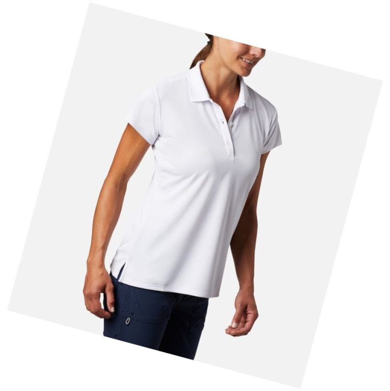 Koszulki Polo Columbia PFG Innisfree Short Sleeve Damskie Białe | 50VFGLSET