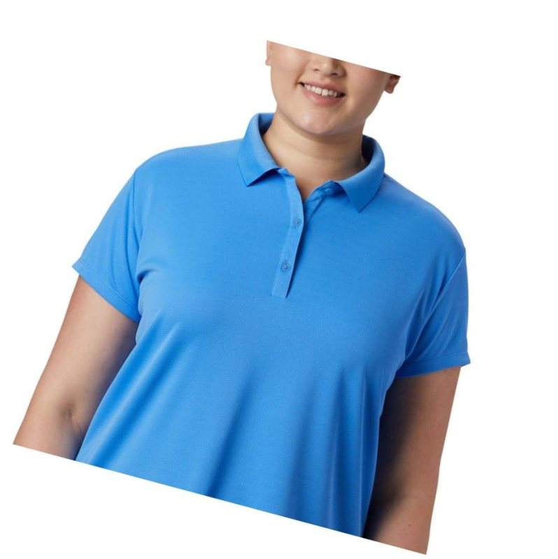 Koszulki Polo Columbia PFG Innisfree Short Sleeve Plus Size Damskie Niebieskie | 38ZNMEIRV