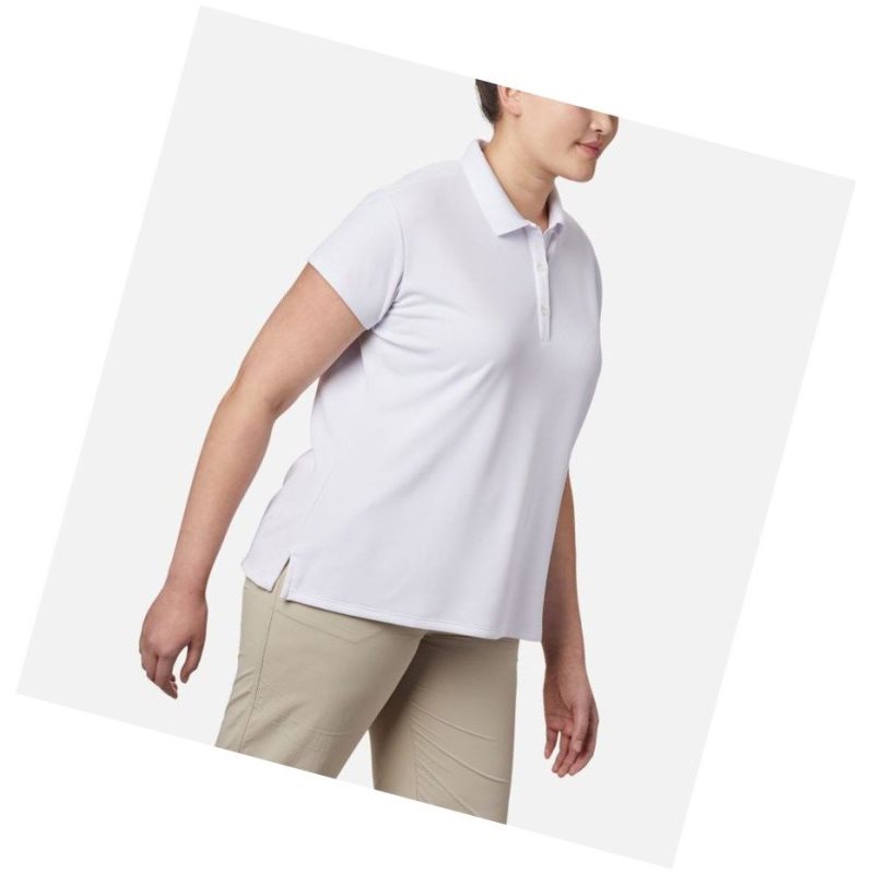 Koszulki Polo Columbia PFG Innisfree Short Sleeve Plus Size Damskie Białe | 16RFMKCAX