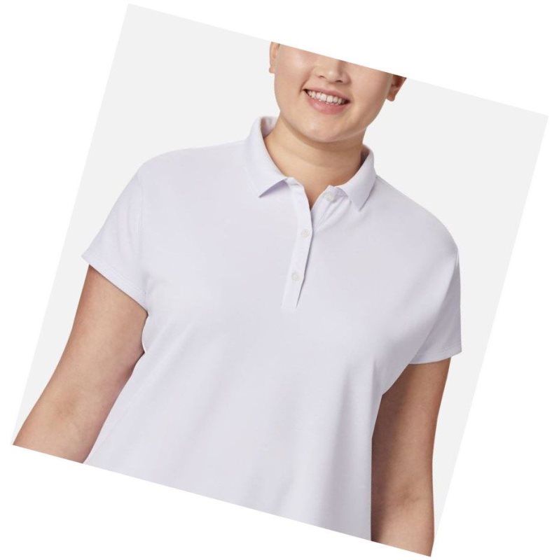 Koszulki Polo Columbia PFG Innisfree Short Sleeve Plus Size Damskie Białe | 16RFMKCAX