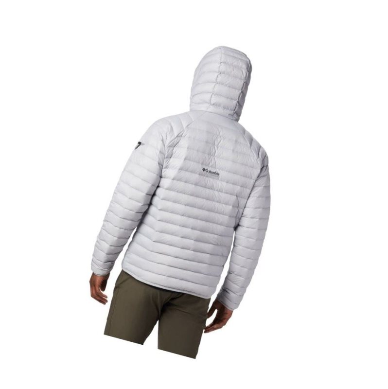 Kurtki Columbia Alpha Trail Hooded Down Męskie Szare | 64ACEHPRX