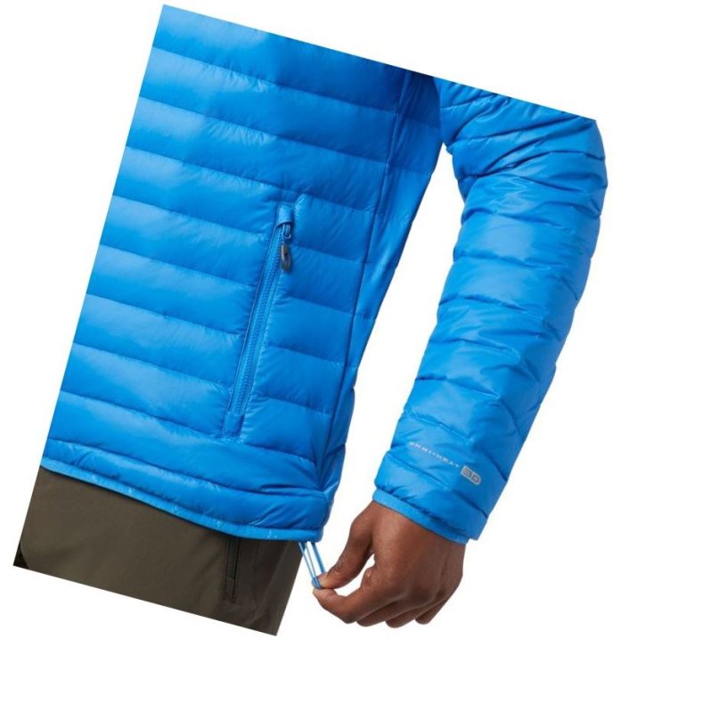 Kurtki Columbia Alpha Trail Hooded Down Męskie Lazur Niebieskie | 86MJSNQEH